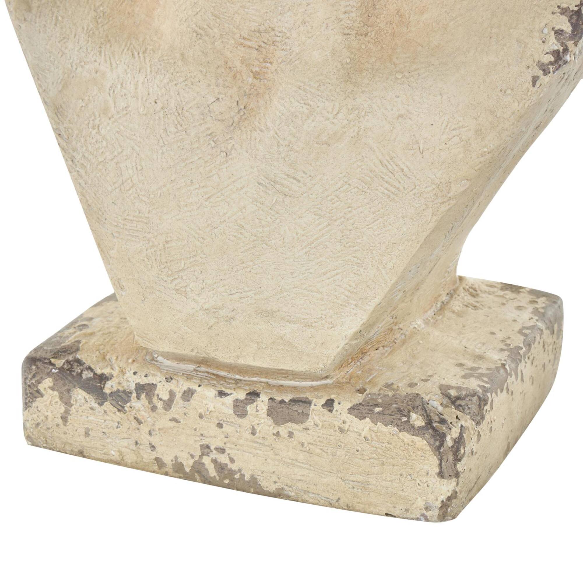 22" Cream Distressed Woman Antique Greek Bust Planter